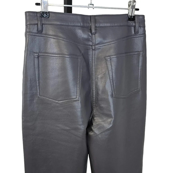 Aritzia Wilfred The Melina Pant Size 4 High Rise Straight Leg Vegan Leather - Picture 3 of 9